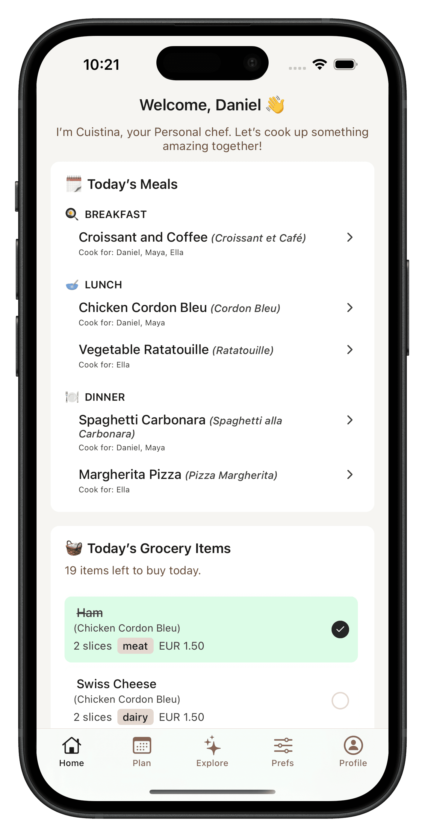 Cuistina App Mockup